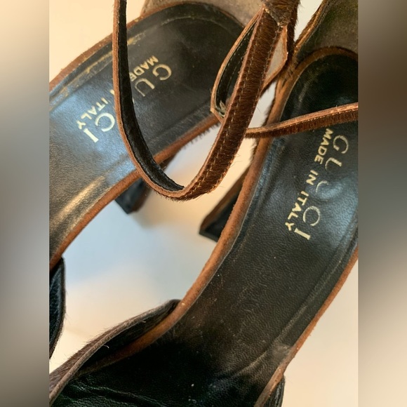 Gucci PLATFORM HEELS CHOCOLATE PONY FUR SIZE 10 B😍 - Picture 9 of 14